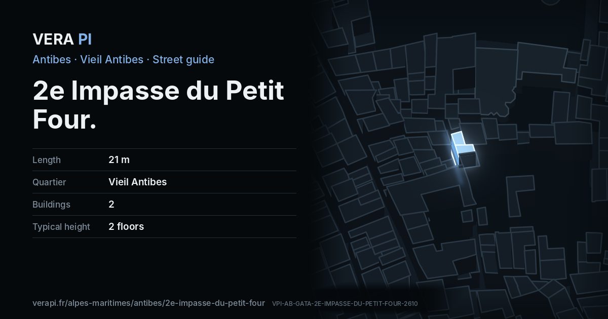 The VERA PI card for 2e Impasse du Petit Four