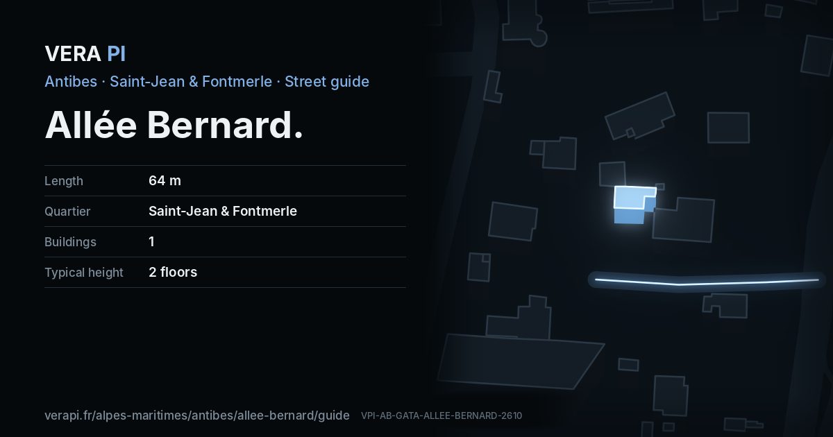 The VERA PI card for Allée Bernard