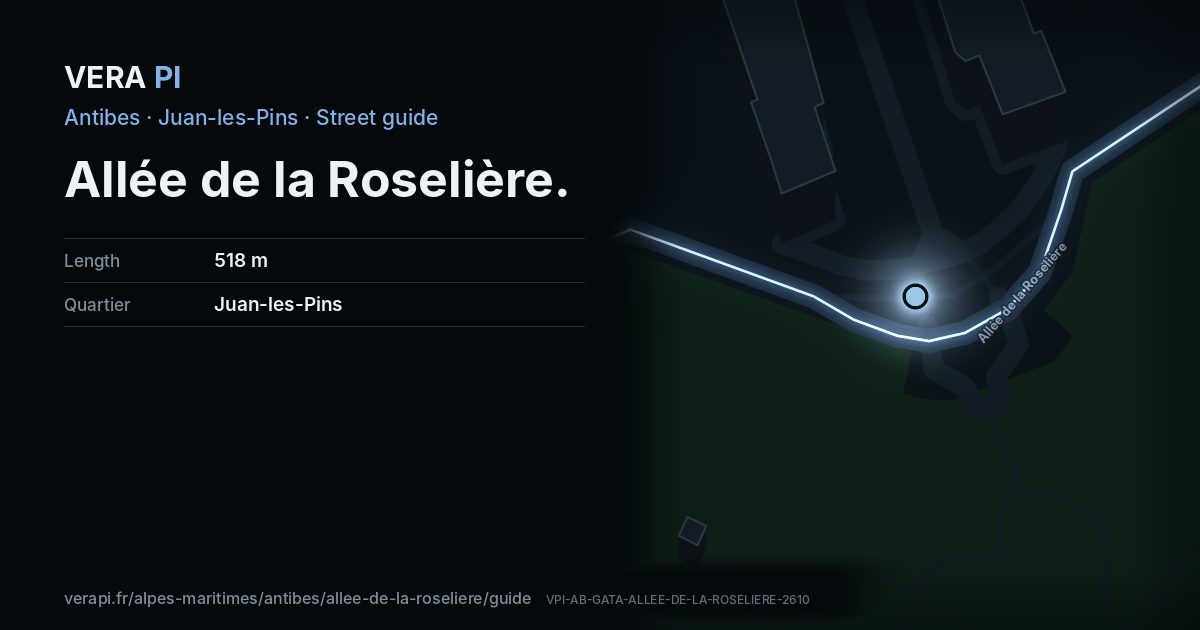 The VERA PI card for Allée de la Roselière