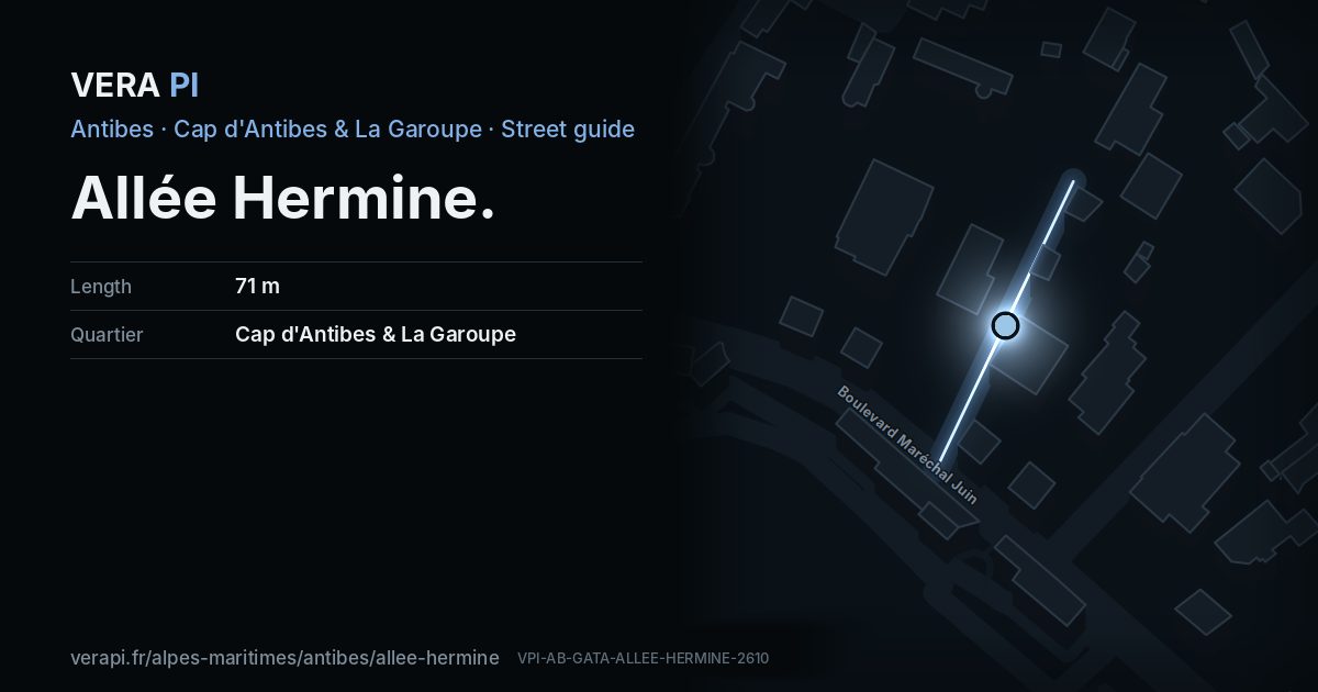 The VERA PI card for Allée Hermine