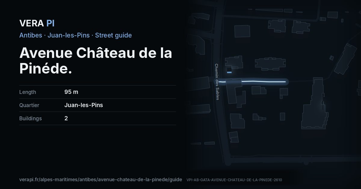 The VERA PI card for Avenue Château de la Pinéde
