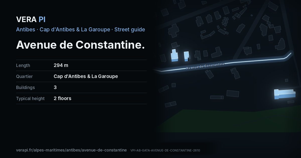 The VERA PI card for Avenue de Constantine
