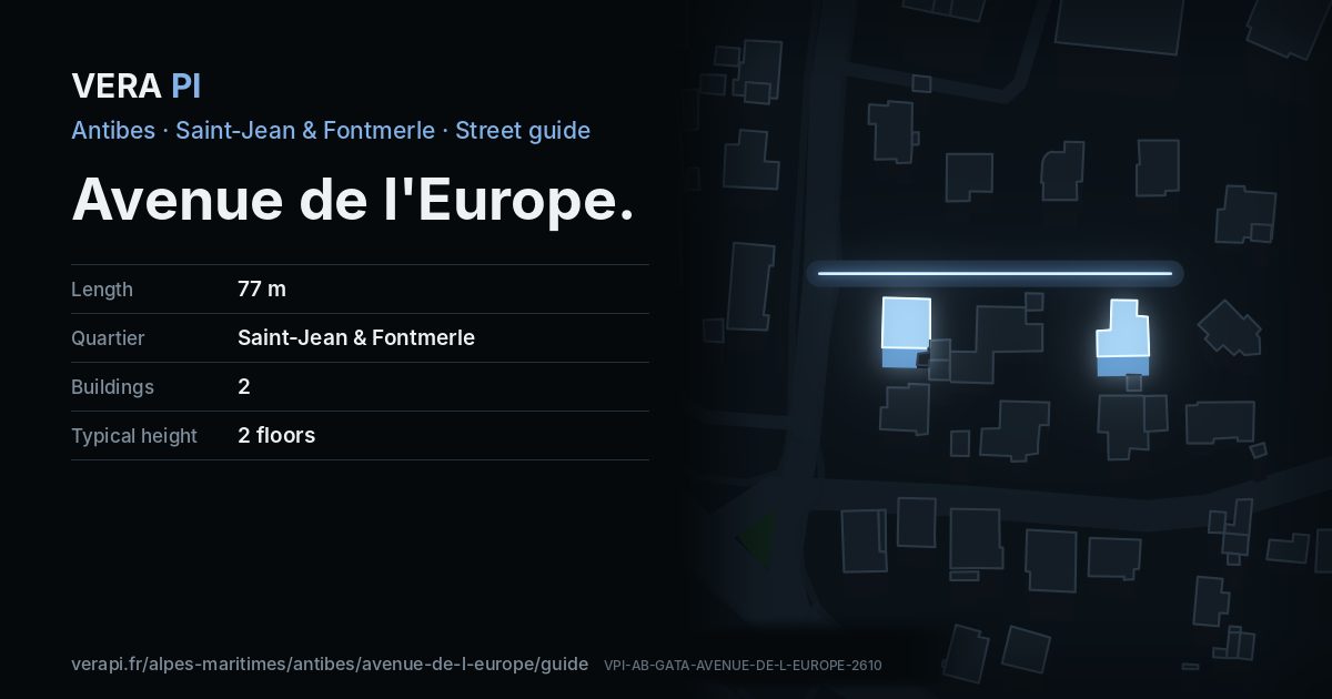 The VERA PI card for Avenue de l'Europe