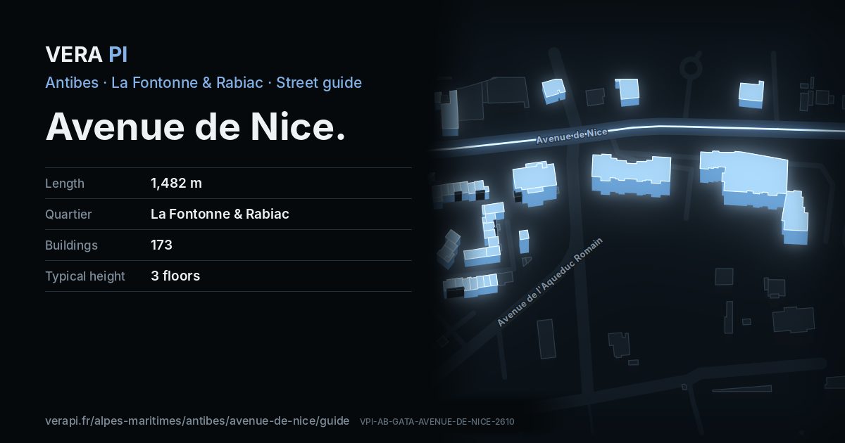 The VERA PI card for Avenue de Nice