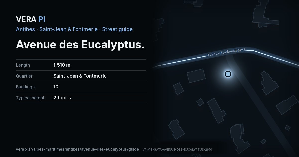 The VERA PI card for Avenue des Eucalyptus