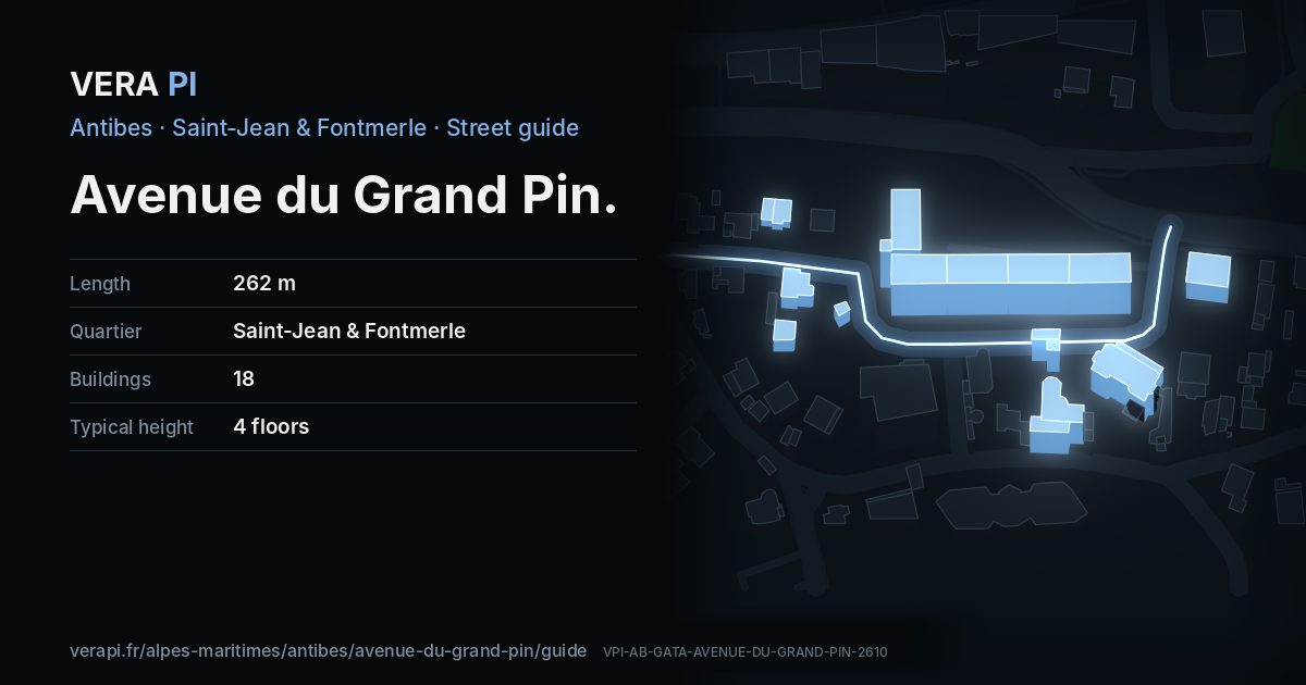 The VERA PI card for Avenue du Grand Pin