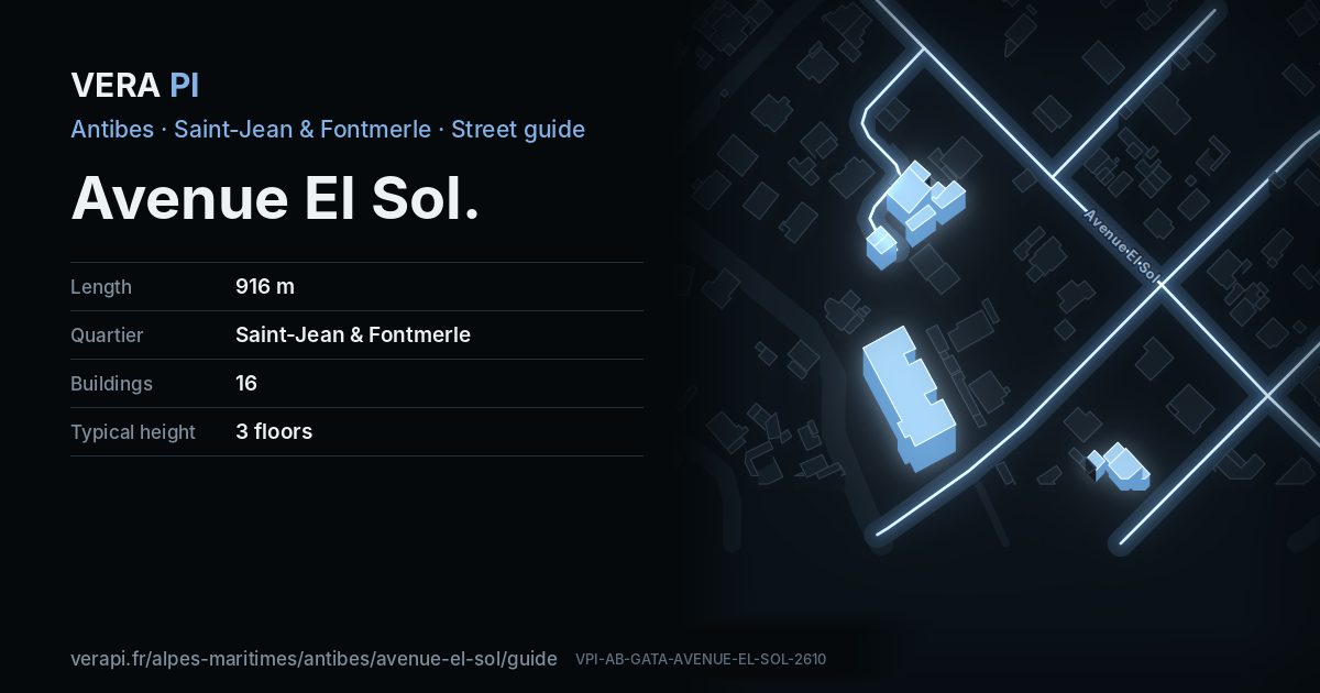 The VERA PI card for Avenue El Sol