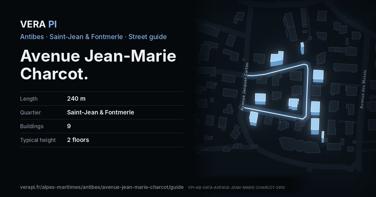 The VERA PI card for Avenue Jean-Marie Charcot