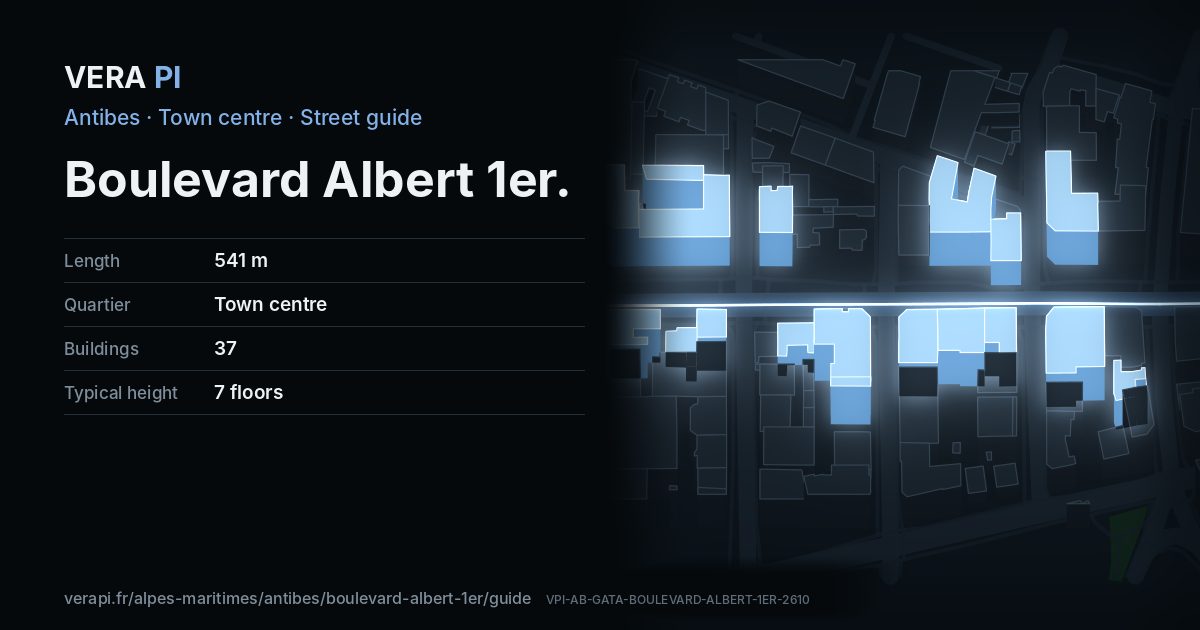 The VERA PI card for Boulevard Albert 1er