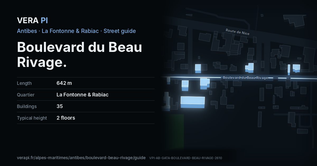 The VERA PI card for Boulevard du Beau Rivage