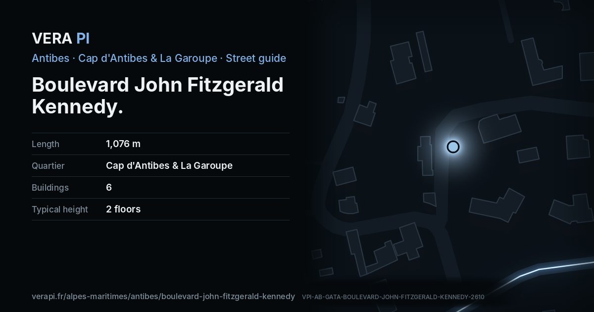 The VERA PI card for Boulevard John Fitzgerald Kennedy