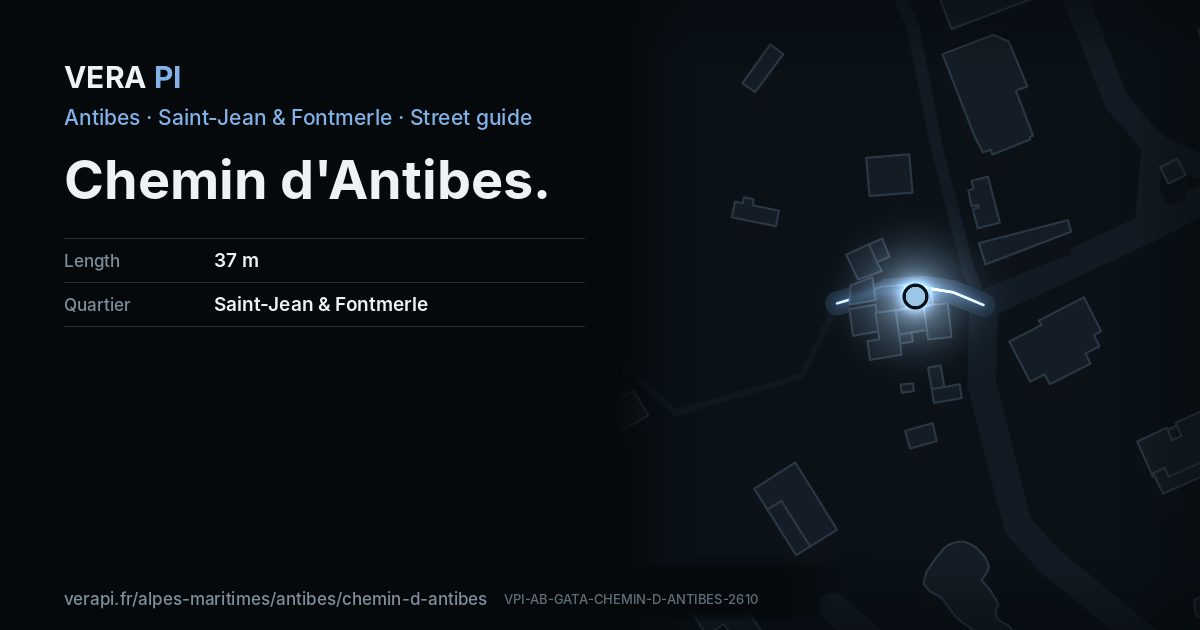 The VERA PI card for Chemin d'Antibes