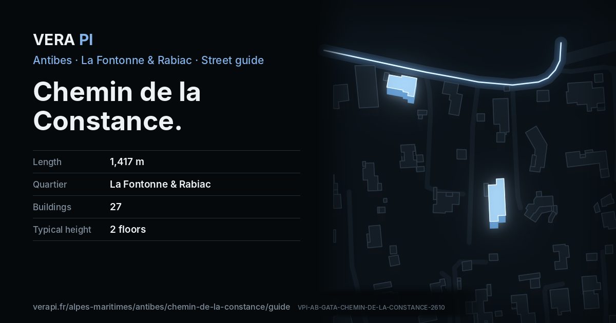 The VERA PI card for Chemin de la Constance