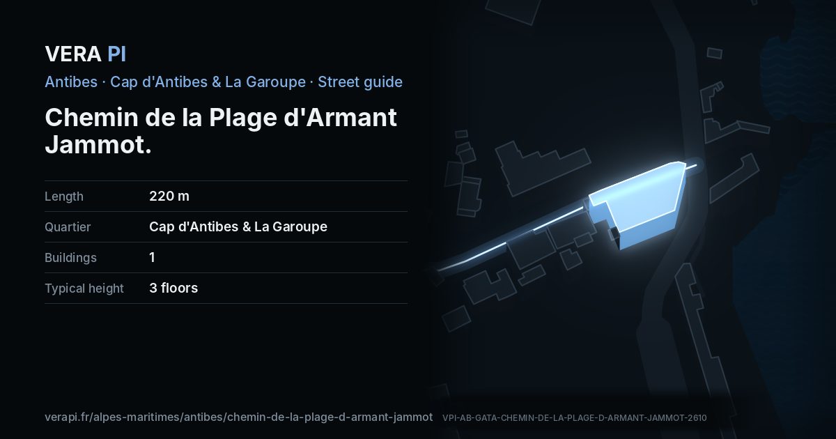 The VERA PI card for Chemin de la Plage d'Armant Jammot