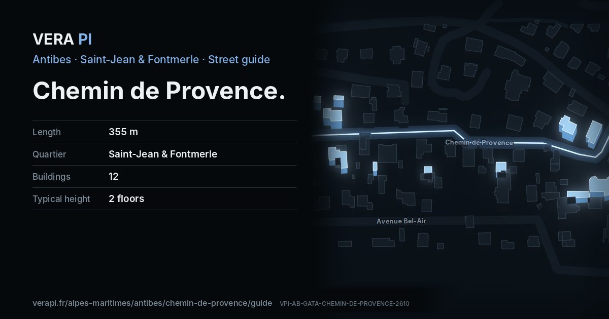 The VERA PI card for Chemin de Provence