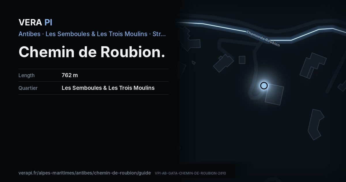 The VERA PI card for Chemin de Roubion