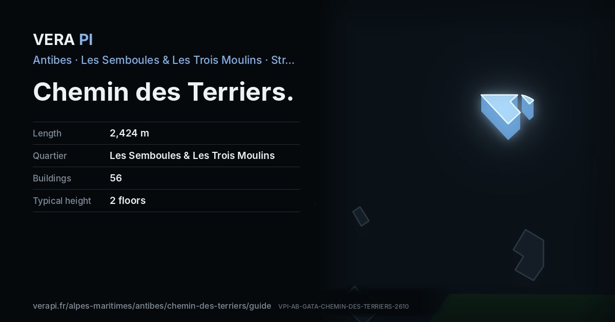 The VERA PI card for Chemin des Terriers