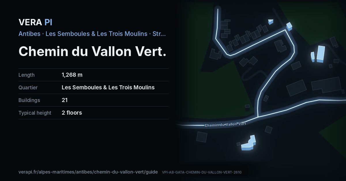 The VERA PI card for Chemin du Vallon Vert