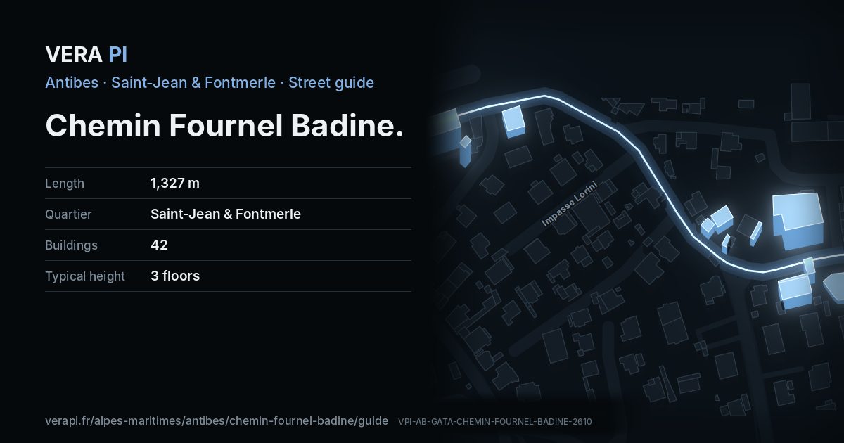 The VERA PI card for Chemin Fournel Badine