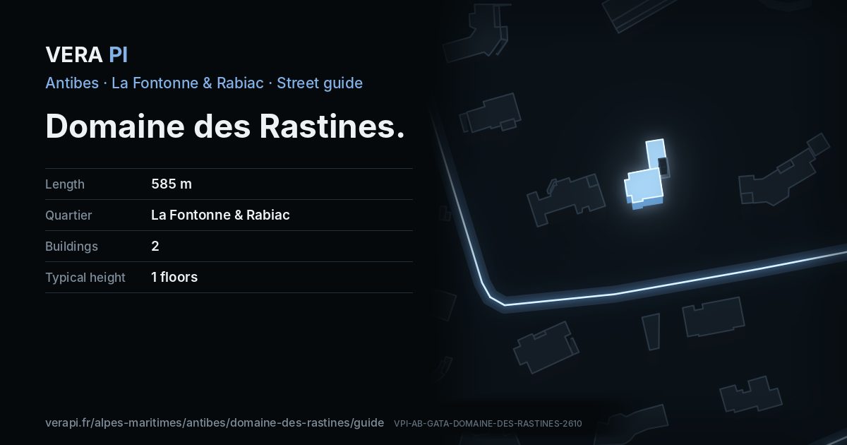 The VERA PI card for Domaine des Rastines