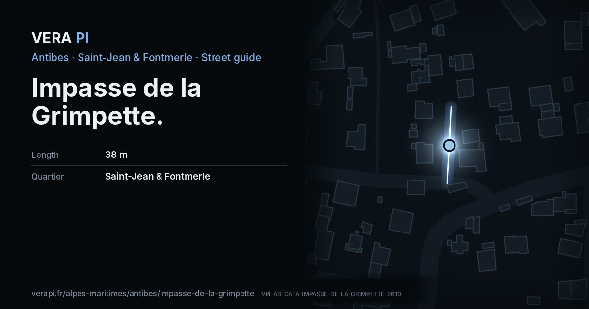The VERA PI card for Impasse de la Grimpette
