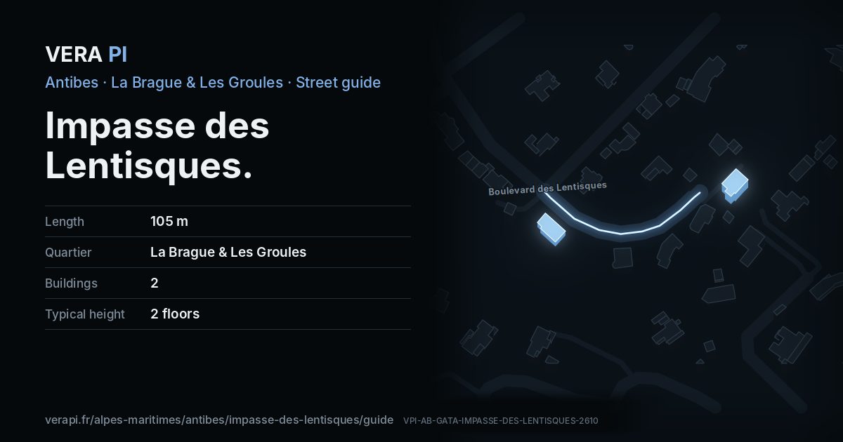 The VERA PI card for Impasse des Lentisques