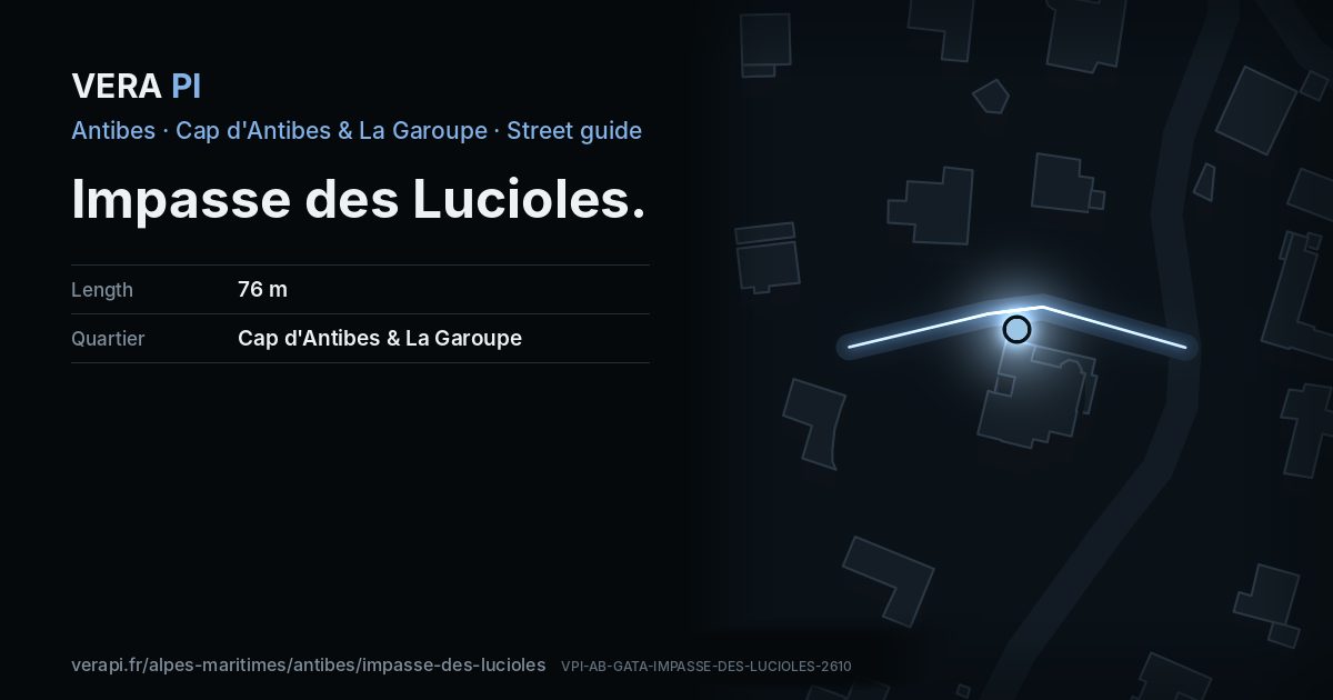 The VERA PI card for Impasse des Lucioles