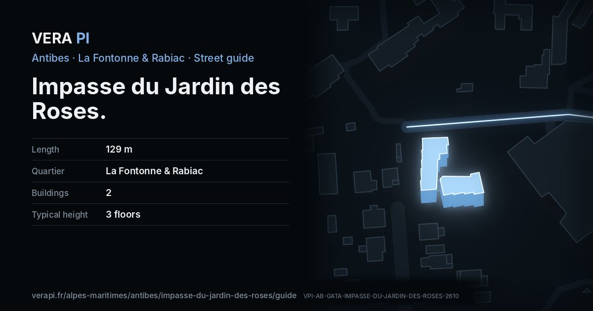 The VERA PI card for Impasse du Jardin des Roses