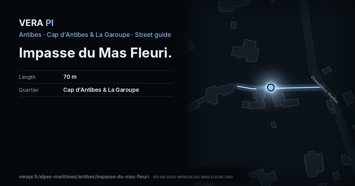 The VERA PI card for Impasse du Mas Fleuri