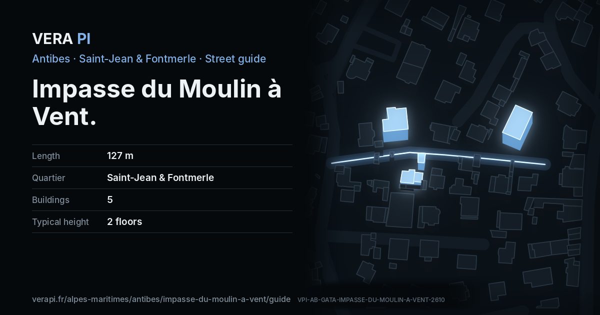 The VERA PI card for Impasse du Moulin à Vent