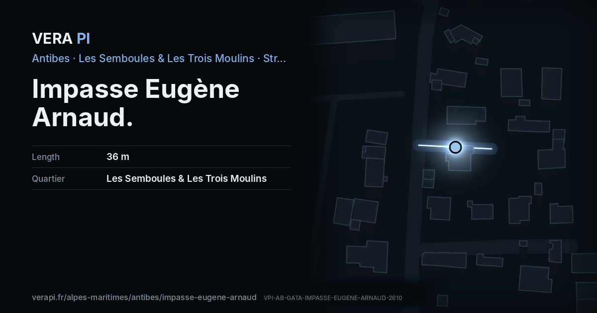 The VERA PI card for Impasse Eugène Arnaud