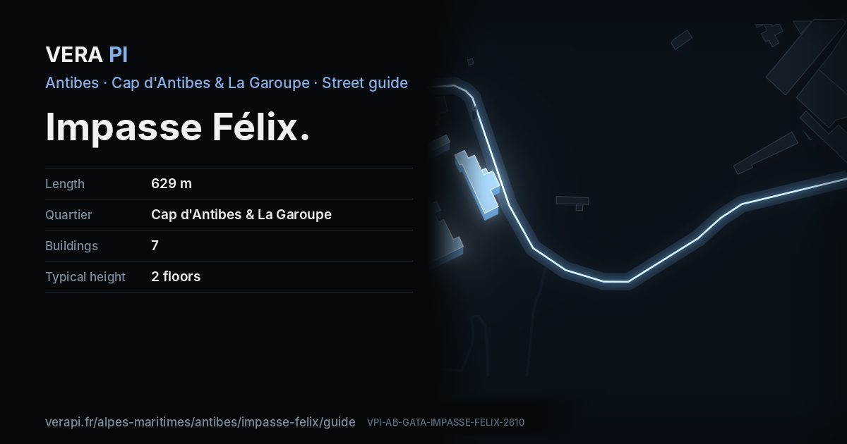 The VERA PI card for Impasse Félix