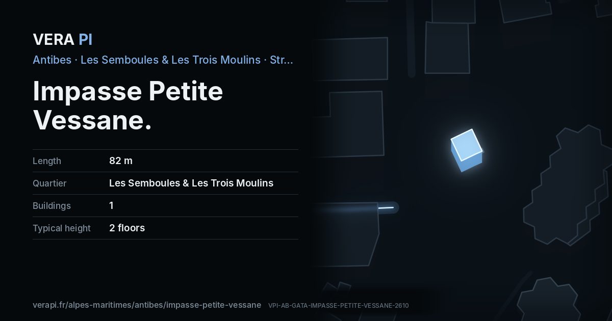 The VERA PI card for Impasse Petite Vessane