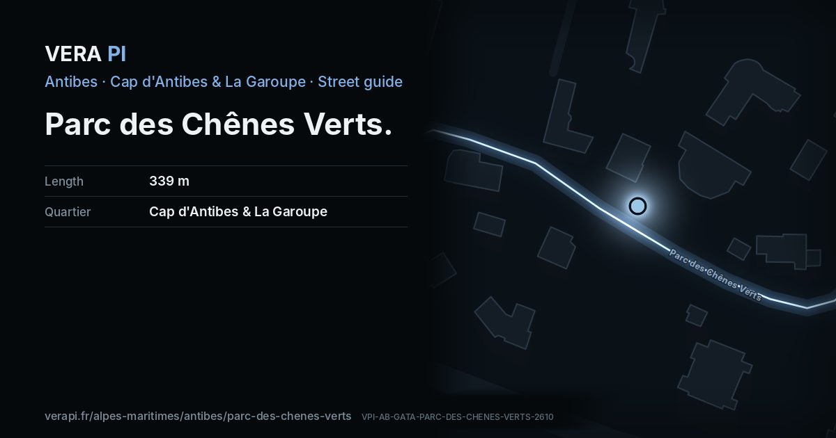 The VERA PI card for Parc des Chênes Verts