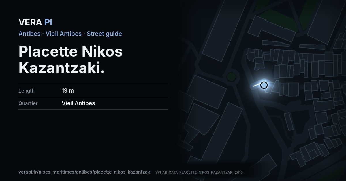 The VERA PI card for Placette Nikos Kazantzaki