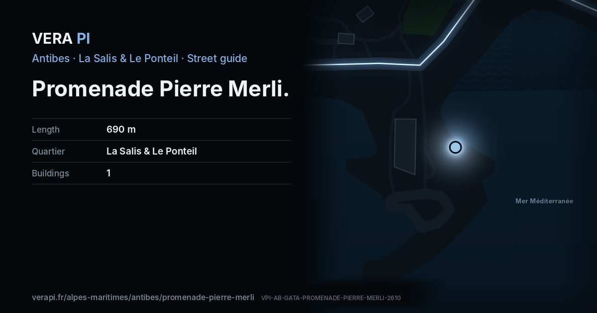 The VERA PI card for Promenade Pierre Merli