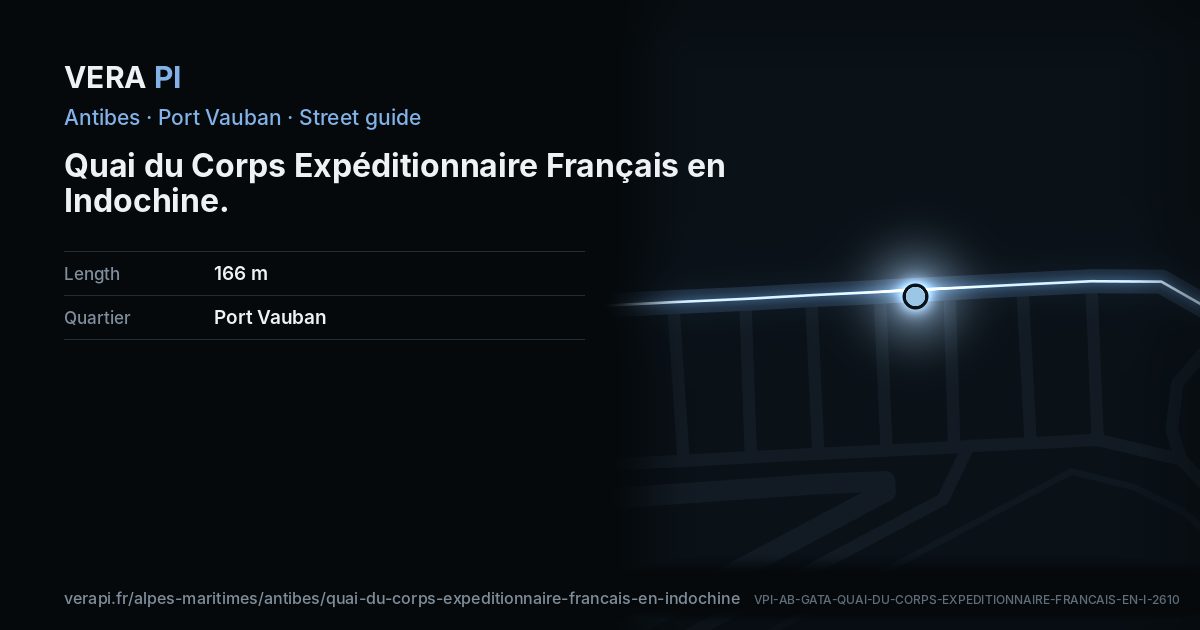 The VERA PI card for Quai du Corps Expéditionnaire Français en Indochine