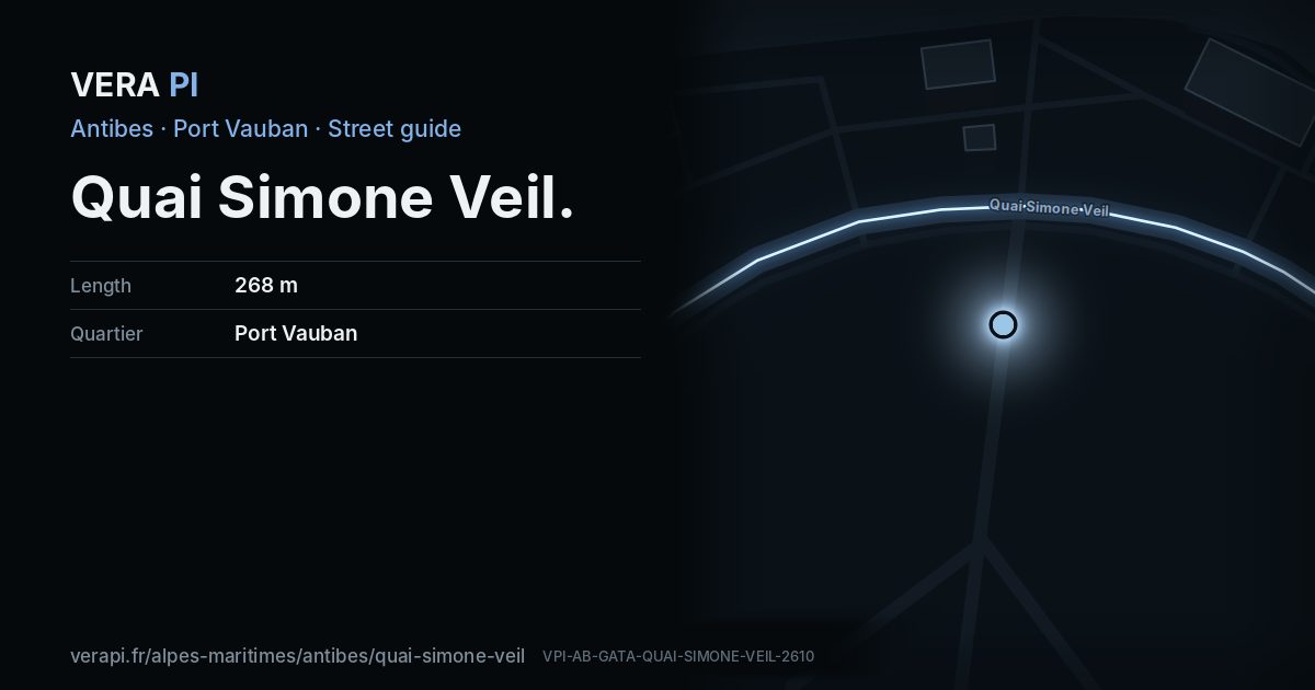 The VERA PI card for Quai Simone Veil