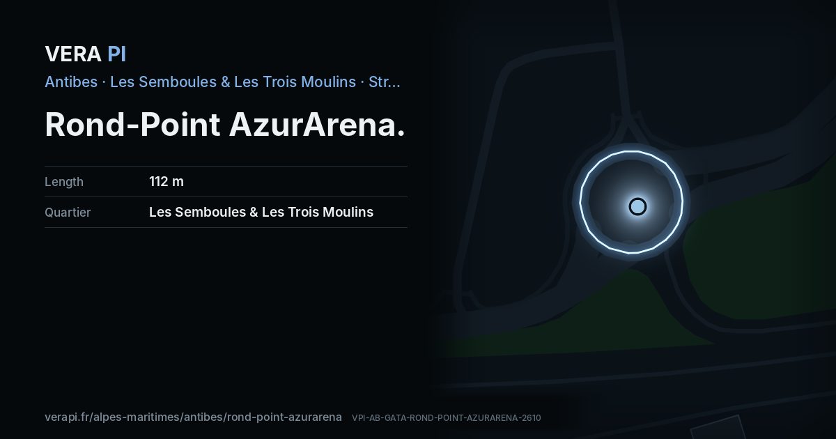 The VERA PI card for Rond-Point AzurArena