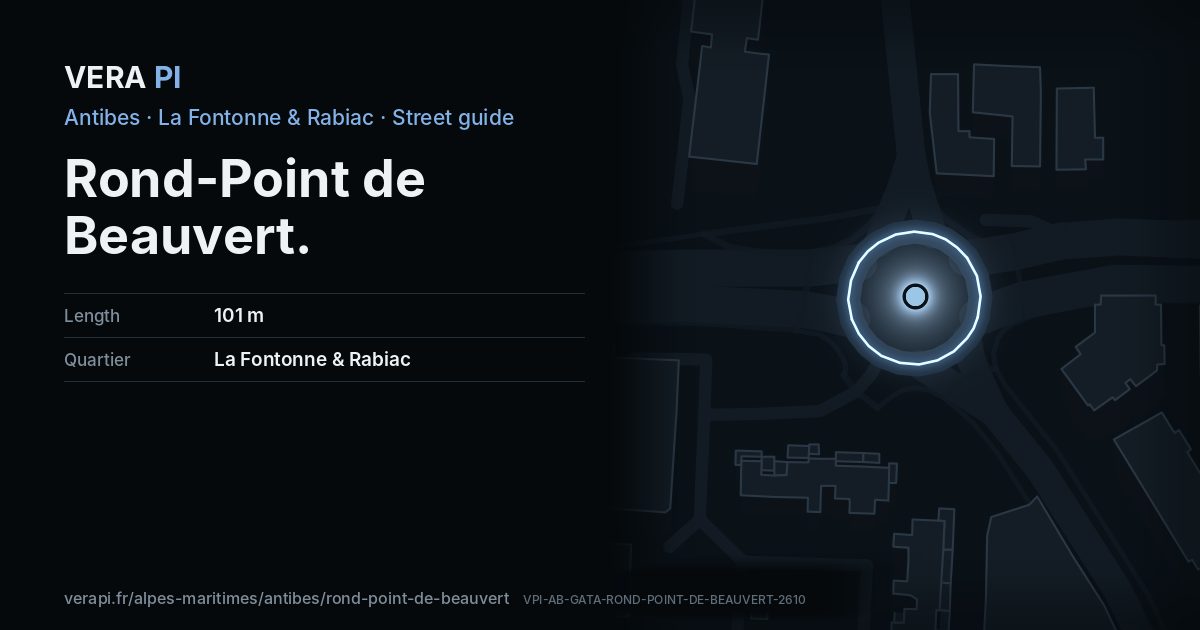 The VERA PI card for Rond-Point de Beauvert