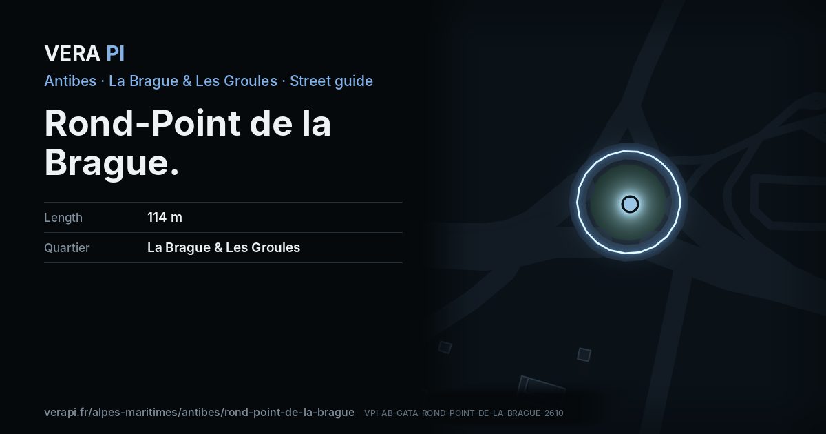 The VERA PI card for Rond-Point de la Brague