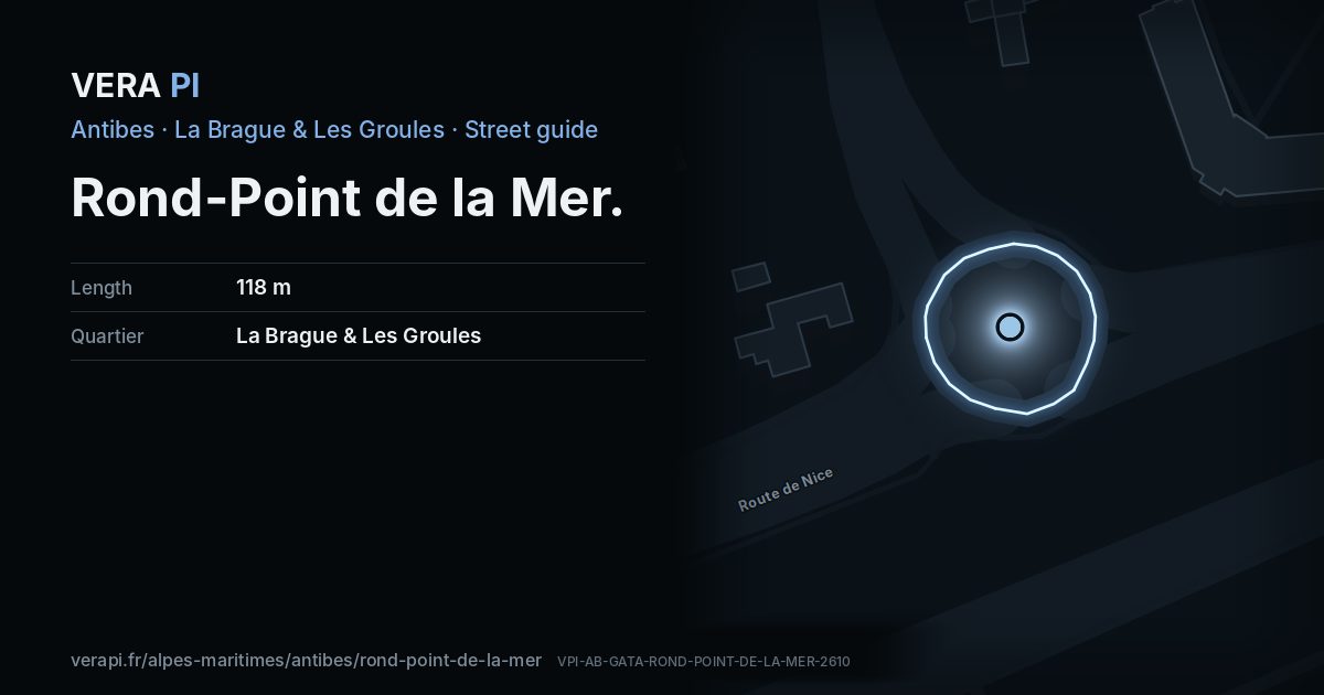 The VERA PI card for Rond-Point de la Mer