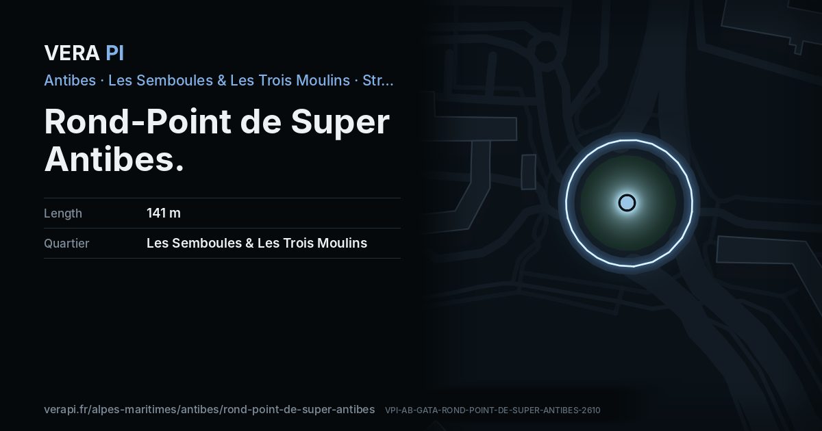 The VERA PI card for Rond-Point de Super Antibes