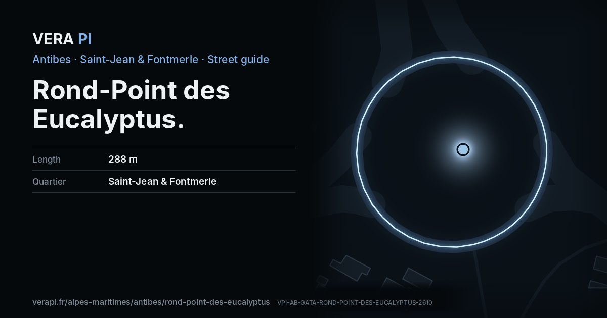 The VERA PI card for Rond-Point des Eucalyptus