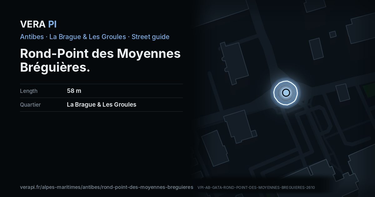 The VERA PI card for Rond-Point des Moyennes Bréguières