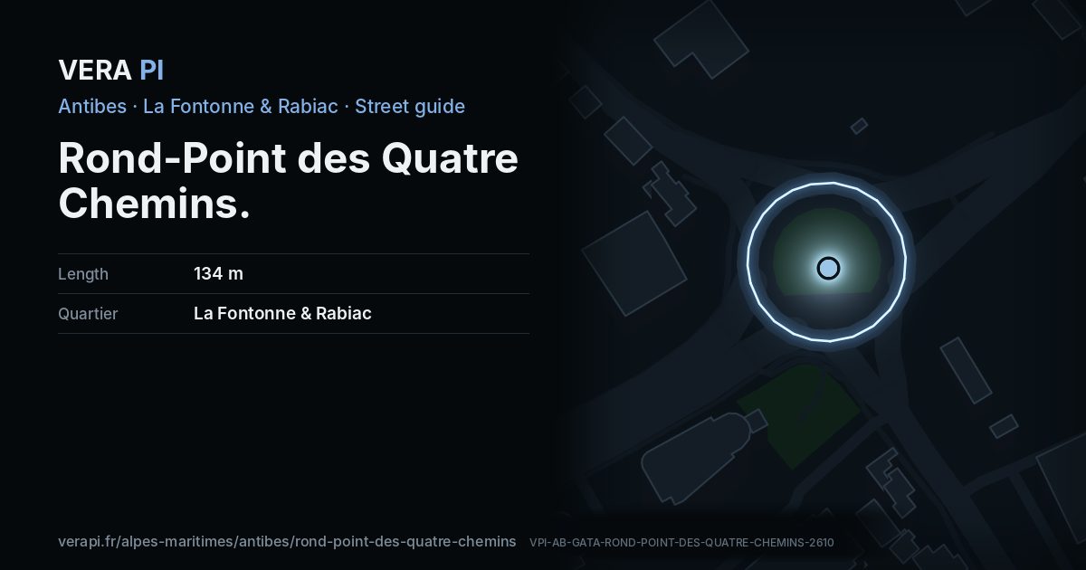The VERA PI card for Rond-Point des Quatre Chemins