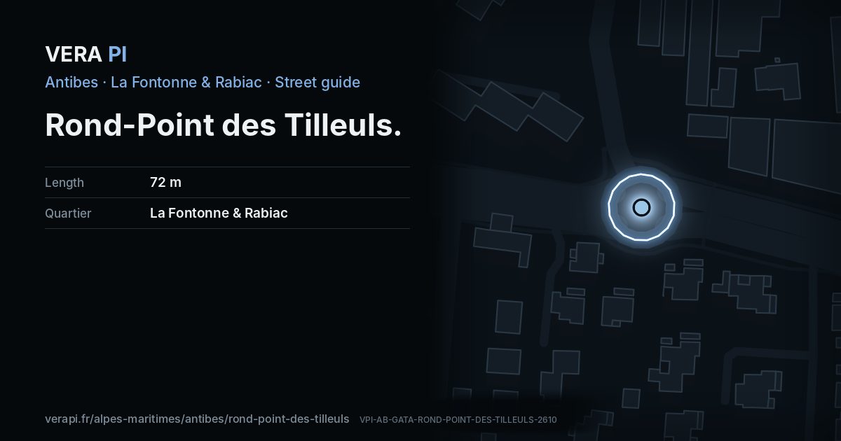 The VERA PI card for Rond-Point des Tilleuls