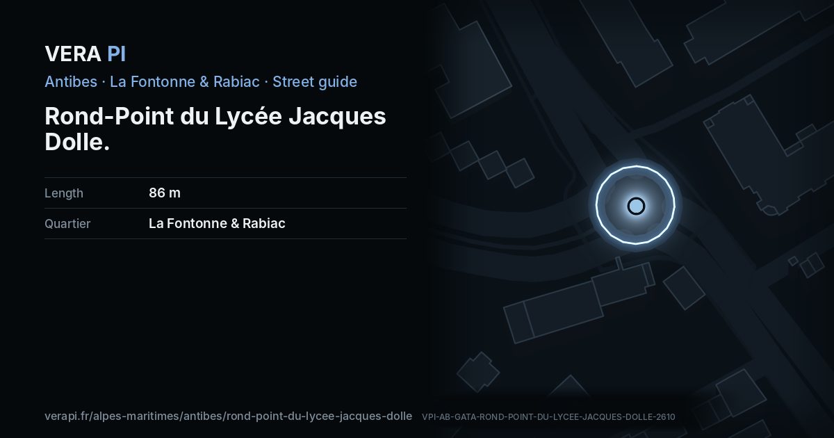 The VERA PI card for Rond-Point du Lycée Jacques Dolle