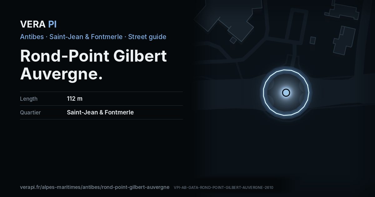 The VERA PI card for Rond-Point Gilbert Auvergne