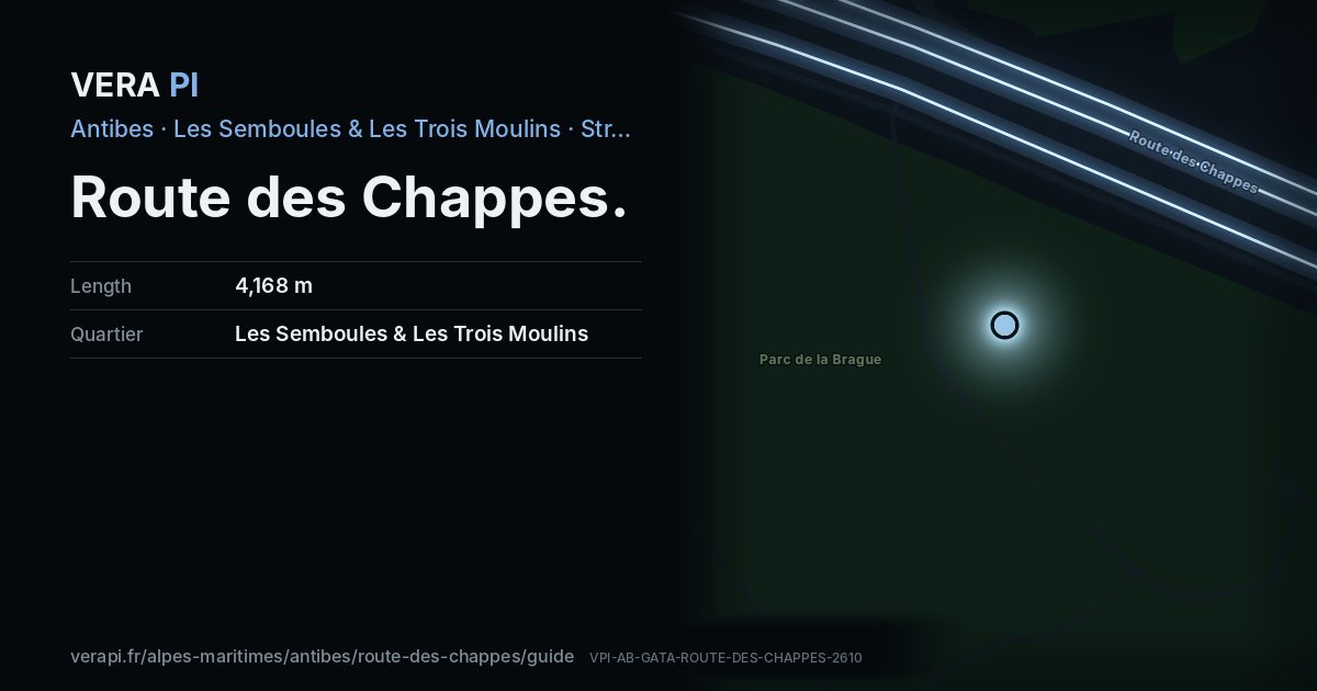 The VERA PI card for Route des Chappes